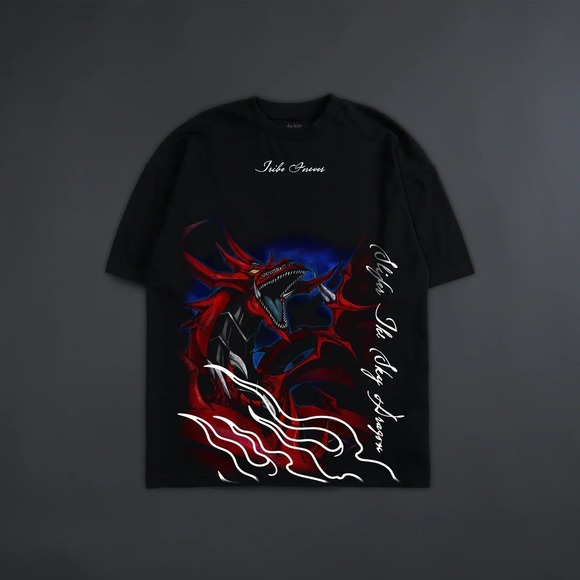Dechire Lifestyle Other - Dechire Yu Gi OH SLIFER THE SKY DRAGON '1 OF 200' OVERSIZED TEE IN BLACK Size M